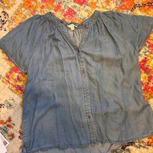 beachlunchlounge Light Blue Denim Button-Down Shirt